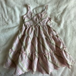 Blueberi Boulevard Pink/Green Plaid Tie Back Dress Sz 5